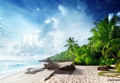Samolepka flie 145 x 100  sunset on Seychelles beach, 145 x 100 cm