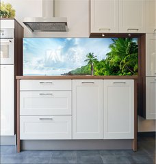 Fototapeta do kuchyn flie 180 x 60  sunset on Seychelles beach, 180 x 60 cm