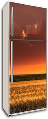 Samolepka na lednici fólie 80 x 200, 64566534 - Sunset in the agricultural areas - Západ slunce v zemědělských oblastech