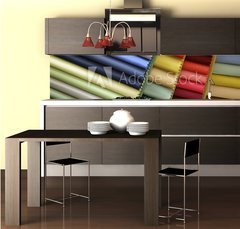 Fototapeta do kuchyn flie 260 x 60, 6463805 - Color samples of a fabric in shop - Vzorky barev ltky v prodejn