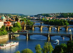 Fototapeta pltno 240 x 174, 64860561 - View of Charles Bridge in Prague from Letensky gardens.