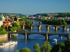 Fototapeta vliesov 270 x 200, 64860561 - View of Charles Bridge in Prague from Letensky gardens.