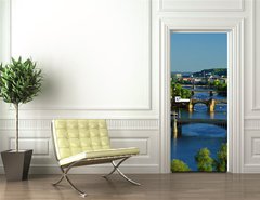 Samolepka na dvee flie 90 x 220  View of Charles Bridge in Prague from Letensky gardens., 90 x 220 cm