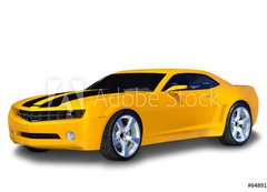 Samolepka flie 200 x 144, 6489190 - Yellow Sports Car - lut sportovn auto