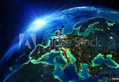 Fototapeta pltno 174 x 120, 64898430 - land area in Europe the night