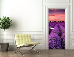 Samolepka na dvee flie 90 x 220, 64900250 - Stunning landscape with lavender field at sunset