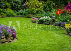 Samolepka flie 200 x 144, 64923013 - Gartenansicht mit Rasen und Bepflanzung