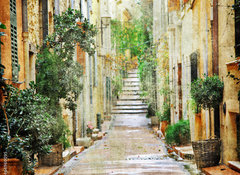 Samolepka flie 100 x 73, 64960095 - charming streets of mediterranian, artistic picture - okouzlujc ulice stedomoskho, umleckho obrazu