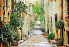 Samolepka flie 145 x 100, 64960095 - charming streets of mediterranian, artistic picture - okouzlujc ulice stedomoskho, umleckho obrazu