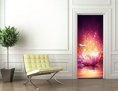 Samolepka na dveře fólie 90 x 220, 65113816 - magic flower on water - kouzelný květ na vodě