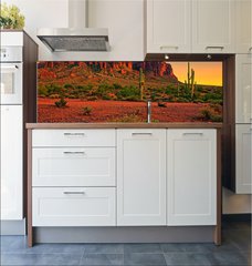 Fototapeta do kuchyn flie 180 x 60  Desert sunset with mountain near Phoenix, Arizona, USA, 180 x 60 cm