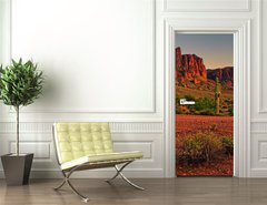 Samolepka na dvee flie 90 x 220, 66008213 - Desert sunset with mountain near Phoenix, Arizona, USA