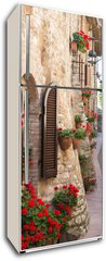 Samolepka na lednici flie 80 x 200  Vicolo con fiori, 80 x 200 cm