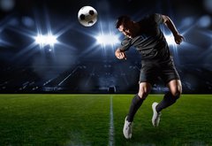 Fototapeta174 x 120  Hispanic Soccer Player heading the ball, 174 x 120 cm