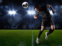 Fototapeta330 x 244  Hispanic Soccer Player heading the ball, 330 x 244 cm