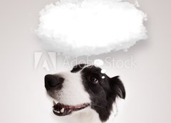 Samolepka flie 200 x 144, 66240953 - Cute dog with empty cloud bubble