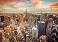 Fototapeta vliesov 200 x 144, 66358355 - Sunset view of New York City looking over midtown Manhattan - Zpad slunce pohled na New York City pohledu pes stedn Manhattan