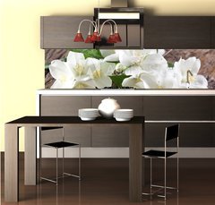 Fototapeta do kuchyn flie 260 x 60, 66646969 - Jasmine flowers over old wooden table.