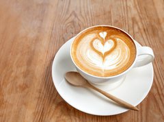 Samolepka flie 270 x 200, 67261349 - Cup of latte coffee