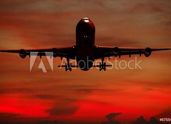 Fototapeta papr 160 x 116, 6755402 - Air travel - Silhouett of plane and sunset - Leteck doprava