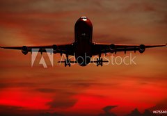 Fototapeta papr 184 x 128, 6755402 - Air travel - Silhouett of plane and sunset