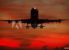 Fototapeta papr 254 x 184, 6755402 - Air travel - Silhouett of plane and sunset