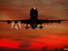 Fototapeta pltno 330 x 244, 6755402 - Air travel - Silhouett of plane and sunset