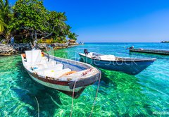 Samolepka flie 145 x 100  boat at islas de rosario colombia, 145 x 100 cm