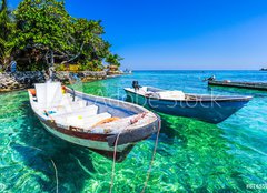 Fototapeta240 x 174  boat at islas de rosario colombia, 240 x 174 cm