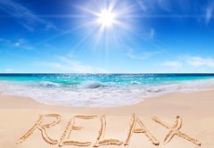 Fototapeta vliesov 145 x 100, 67705269 - word  relax  on the tropical beach