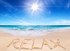 Fototapeta200 x 144  word relax on the tropical beach, 200 x 144 cm