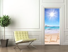 Samolepka na dvee flie 90 x 220, 67705269 - word  relax  on the tropical beach