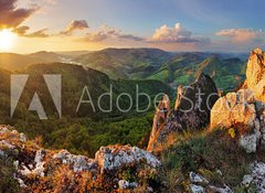 Samolepka flie 100 x 73  Rocky moutain at sunset  Slovakia, 100 x 73 cm