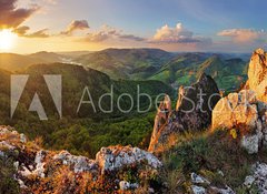 Samolepka flie 100 x 73, 67727848 - Rocky moutain at sunset - Slovakia - Skaln moutain pi zpadu slunce