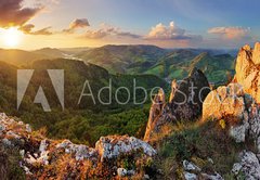 Fototapeta pltno 174 x 120, 67727848 - Rocky moutain at sunset - Slovakia