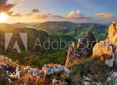 Fototapeta pltno 240 x 174, 67727848 - Rocky moutain at sunset - Slovakia - Skaln moutain pi zpadu slunce
