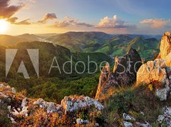 Fototapeta vliesov 270 x 200, 67727848 - Rocky moutain at sunset - Slovakia