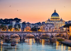 Fototapeta papr 254 x 184, 67849317 - Night view of the Basilica St Peter in Rome, Italy
