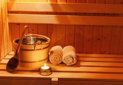 Samolepka flie 145 x 100  Wellness und Spa in der Sauna, 145 x 100 cm
