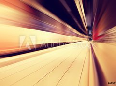 Samolepka flie 270 x 200, 67931412 - Train in motion blur in subway station.