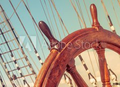 Fototapeta papr 160 x 116, 68023359 - Steering wheel of old sailing vessel