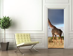 Samolepka na dvee flie 90 x 220, 68090658 - Girafe mle qui parade