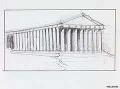 Samolepka flie 270 x 200  greek parthenon temple, 270 x 200 cm