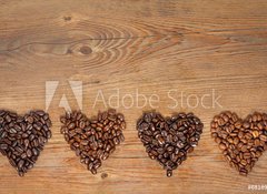 Fototapeta vliesov 100 x 73, 68189159 - Coffee Bean Hearts - Kvov boby srdce