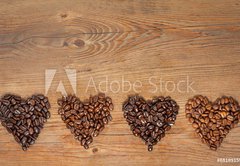 Fototapeta174 x 120  Coffee Bean Hearts, 174 x 120 cm