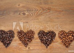 Fototapeta vliesov 200 x 144, 68189159 - Coffee Bean Hearts - Kvov boby srdce
