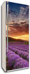 Samolepka na lednici fólie 80 x 200, 68260251 - Stunning landscape with lavender field at sunrise - Ohromující krajina s levandulem pole při východu slunce