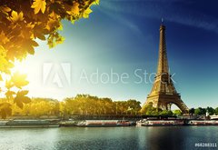 Fototapeta pltno 174 x 120, 68288311 - Seine in Paris with Eiffel tower in autumn season