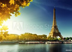 Samolepka flie 200 x 144, 68288311 - Seine in Paris with Eiffel tower in autumn season
