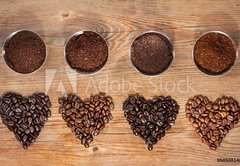 Fototapeta174 x 120  Coffee Beans and Ground Coffee, 174 x 120 cm